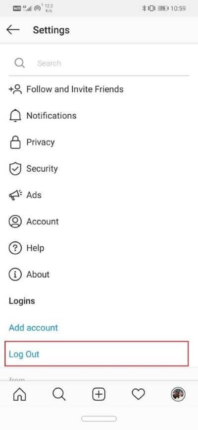 Click-on-Log-Out-option-and-then-press-confirm-473x1024-1 كيفية إصلاح خطأ Instagram حاول مرة أخرى في وقت لاحق