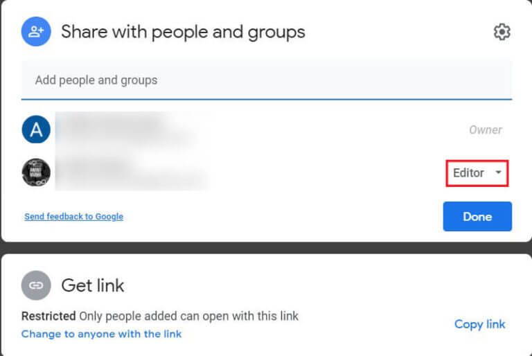 Click-on-the-drop-down-list-in-the-right-where-it-reads-Editor-768x514-1 كيفية نقل الملفات من Google Drive إلى آخر
