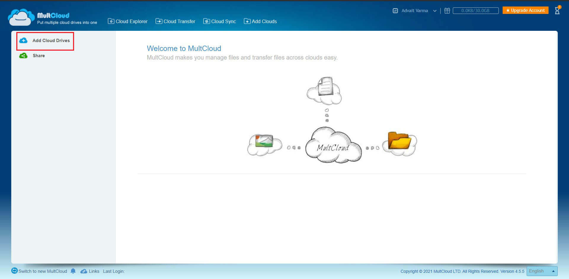 Click-on-the-option-titled-‘Add-cloud-services-in-the-left-panel كيفية نقل الملفات من Google Drive إلى آخر