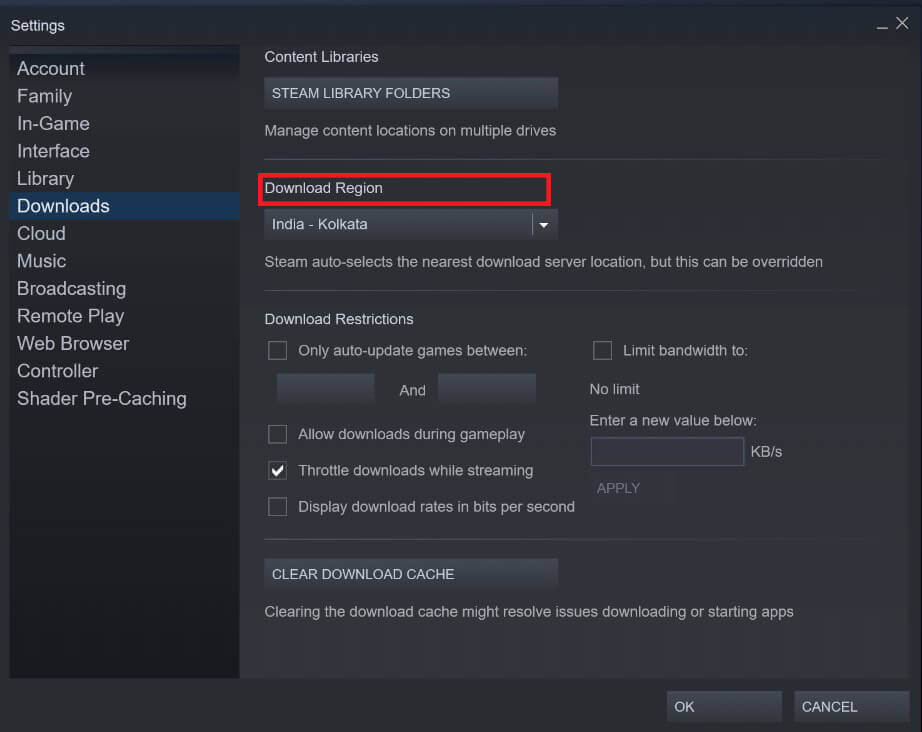 Click-on-the-section-titled-Download-region 4 طرق لجعل تنزيل Steam أسرع