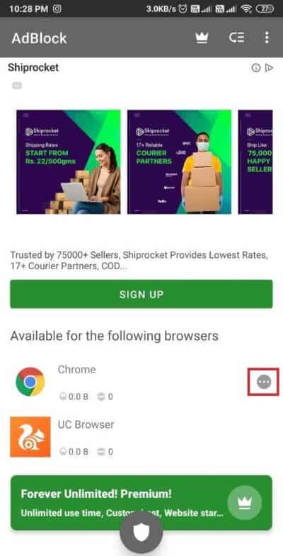 Click-on-the-three-horizontal-lines-next-to-Chrome-522x1024-1 6 طرق للتخلص من الإعلانات على هاتف Android الخاص بك
