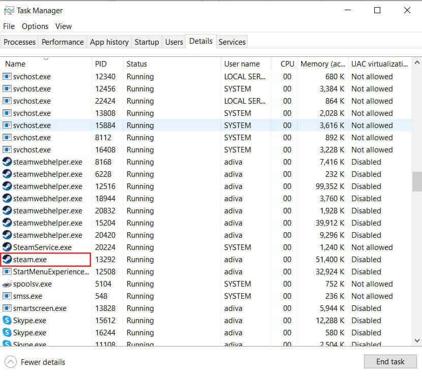 Click-on-the-‘Name-option-on-top-of-the-list-to-sort-all-the-processes 4 طرق لجعل تنزيل Steam أسرع