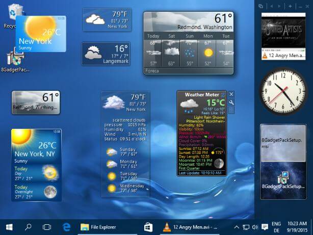 windows 10 desktop widgets