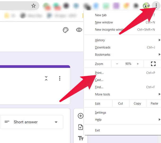 Download-Google-Form-as-PDF-Using-Print-in-Browser كيفية تحويل نماذج Google إلى PDF على أجهزة الكمبيوتر الشخصية وأجهزة Mac و Android و iPhone و iPad