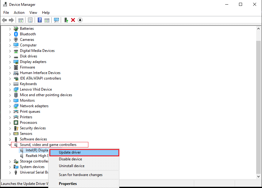 Finally-make-a-right-click-on-your-Video-driver-and-click-on-Update-driver.- كيفية إصلاح عدم وجود كاميرا في Google Meet