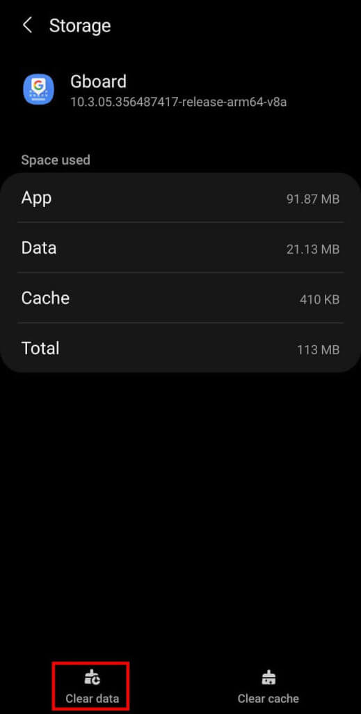 Finally-press-on-Clear-Data-to-clear-everything-from-your-keyboard-history.-519x1024-1 كيفية إيقاف تشغيل التصحيح التلقائي على Android