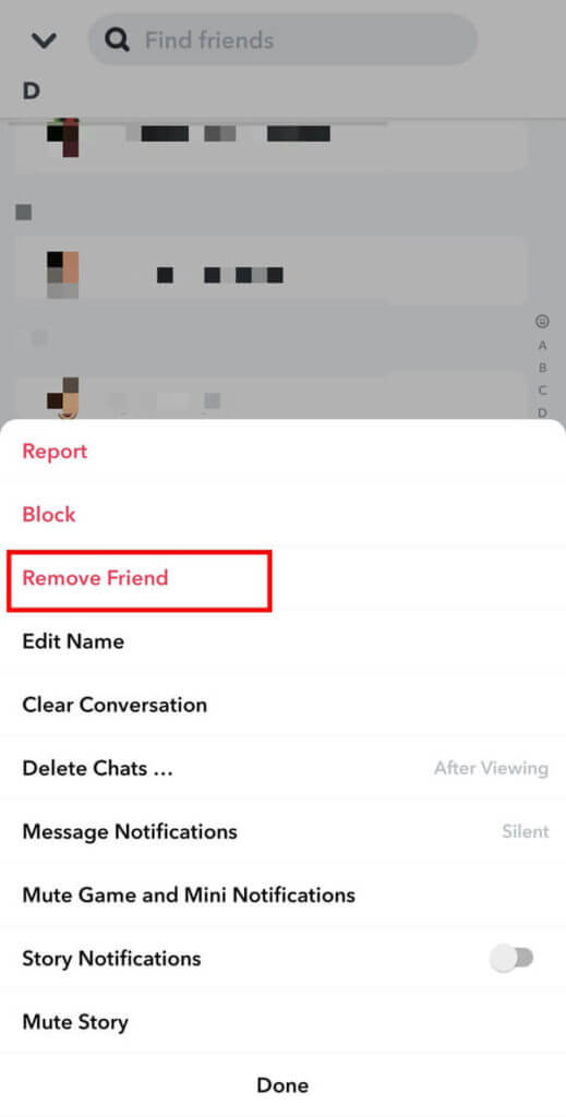 Finally-tap-on-Remove-Friend-519x1024-1 كيفية إلغاء إضافة أشخاص على Snapchat