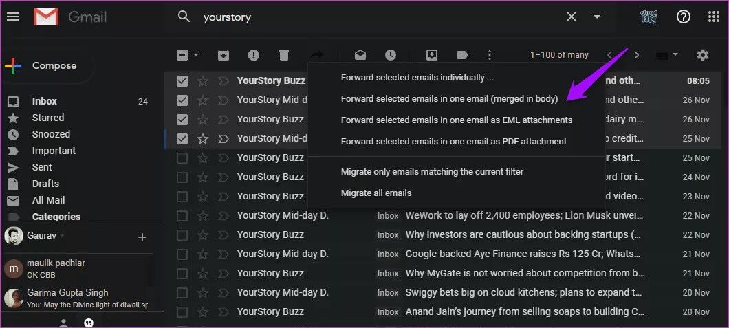 Forward-Multiple-Emails-in-Gmail-7_4d470f76dc99e18ad75087b1b8410ea9 كيفية إعادة توجيه رسائل البريد الإلكتروني المتعددة في Gmail مرة واحدة
