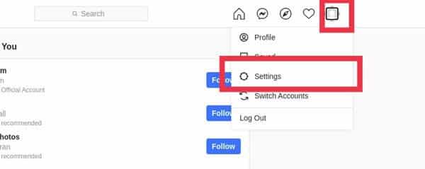 From-the-list-select-Settings. كيفية إصلاح خطأ Instagram حاول مرة أخرى في وقت لاحق