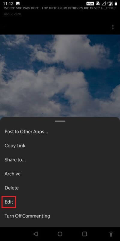 From-the-menu-select-‘Edit.-512x1024-1 كيفية نسخ التسميات التوضيحية والتعليقات والسيرة الذاتية على Instagram