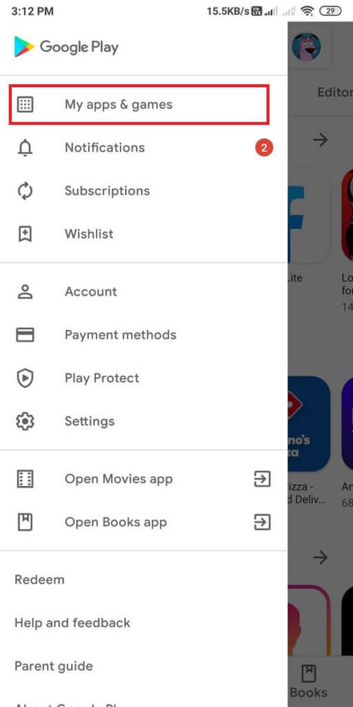 Go-to-the-My-apps-and-games-section.-512x1024-1 7 طرق لإصلاح البريد الإلكتروني عالق في علبة الصادر من Gmail