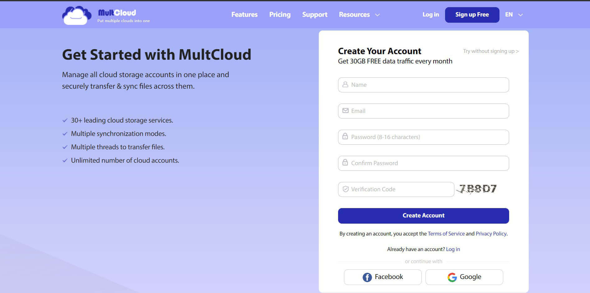 Head-on-the-MultCloud-website-and-create-a-free-account كيفية نقل الملفات من Google Drive إلى آخر
