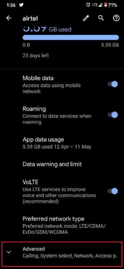 In-Mobile-Network-Settings-click-on-Advanced-473x1024-1 إصلاح الشبكة الخلوية غير متاحة للمكالمات الهاتفية