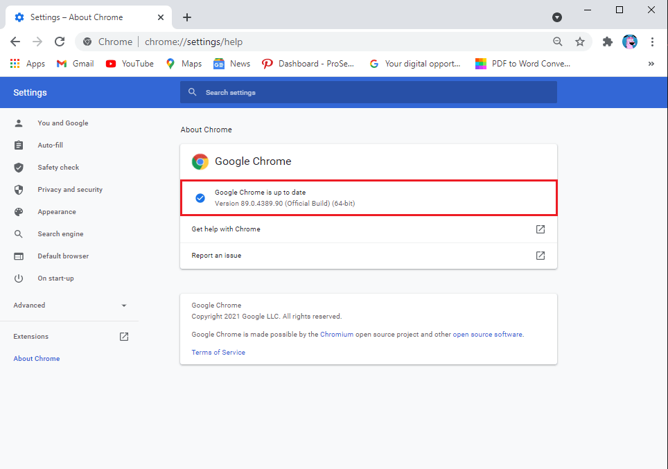 Install-the-new-updates-if-any.-If-there-are-no-updates-you-will-see-the-message-‘Google-Chrome-is-up-to كيفية إصلاح عدم وجود كاميرا في Google Meet
