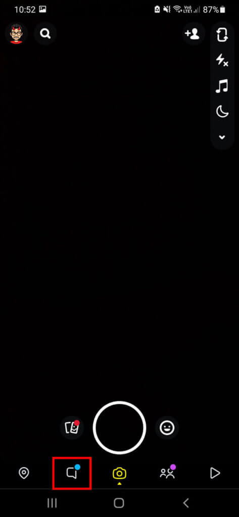 Launch-Snapchat-on-your-device-and-tap-on-the-message-icon-to-open-the-chat-window.-473x1024-1 كيفية حذف الرسائل على Snapchat