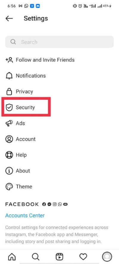 Now-tap-on-Security.-461x1024-1 كيفية إصلاح خطأ Instagram حاول مرة أخرى في وقت لاحق