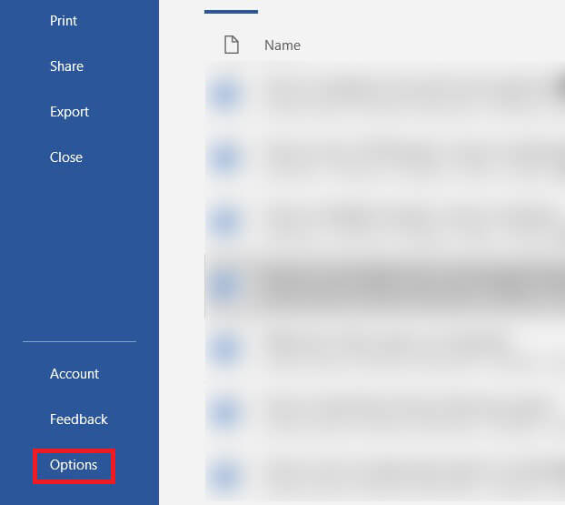 On-the-bottom-left-corner-of-the-screen-click-on-Options. كيفية تعطيل المدقق الإملائي على Microsoft Word