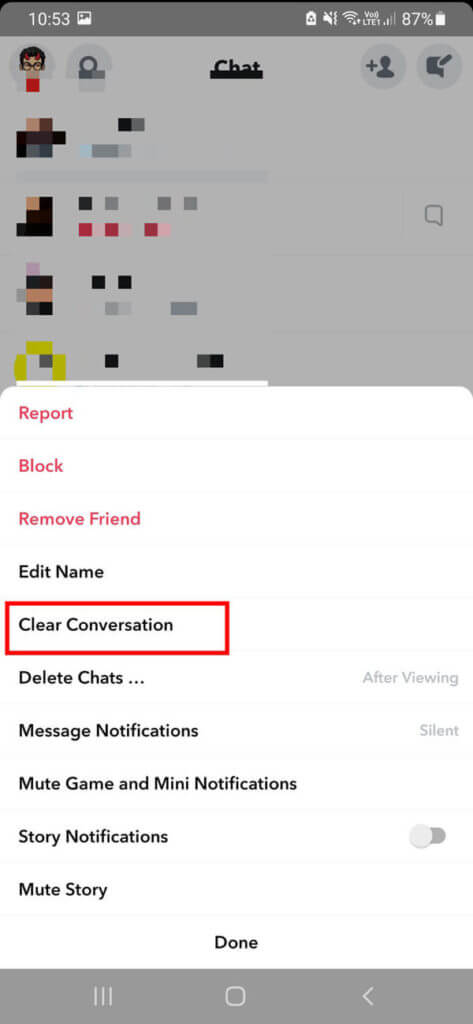 On-the-next-screen-you-must-tap-on-the-Clear-conversation-option-473x1024-1 كيفية حذف الرسائل على Snapchat