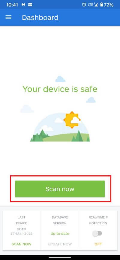 Once-the-app-is-open-tap-on-‘Scan-now-to-locate-malware-on-your-device.-473x1024-1 كيفية إزالة فيروس من هاتف Android