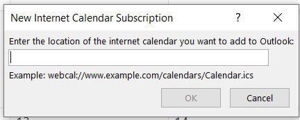 Paste-the-ICAL-link-in-the-text-box كيفية مزامنة تقويم Google Calendar مع Outlook