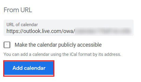 Paste-the-calendar-link-and-add-it-to-your-calendar كيفية مزامنة تقويم Google Calendar مع Outlook