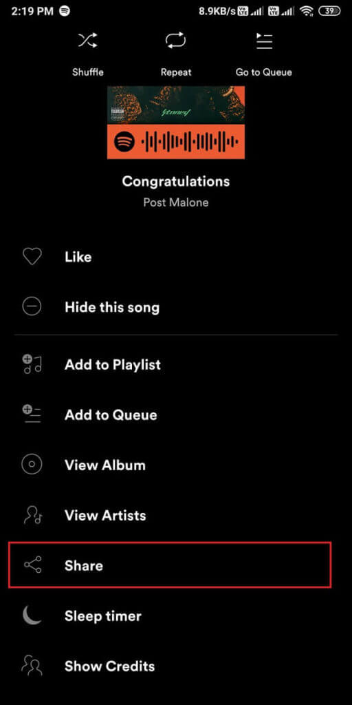 Scroll-down-and-tap-on-Share.-512x1024-1 كيفية إرسال الموسيقى على Facebook Messenger