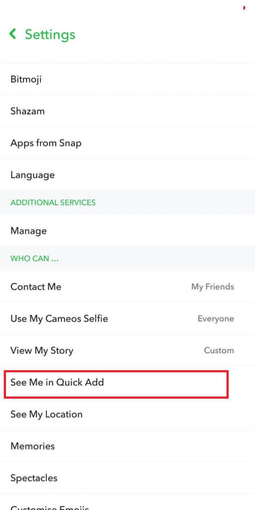 Scroll-down-to-the-‘who-can-512x1024-1 كيفية تعطيل طلبات الإضافة غير المرغوب فيها على Snapchat