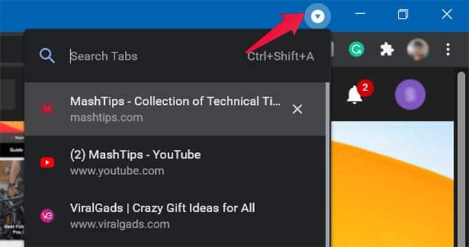 Search-Open-Tabs-in-Chrome كيفية البحث في علامات التبويب المفتوحة في Google Chrome