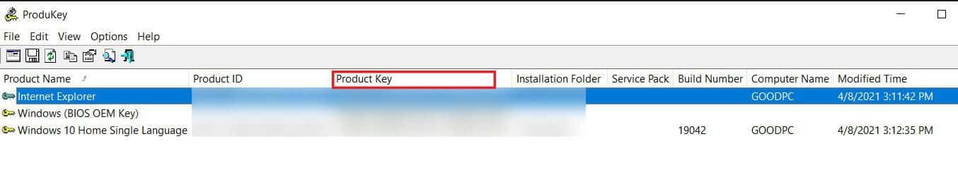 Software-will-display-the-product-keys-associated-with-your-Windows-10 كيفية البحث عن Product Key مفتاح منتج Windows 10 الخاص بك