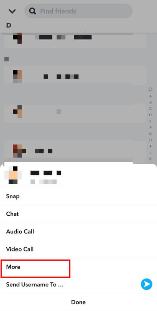 Tap-on-More-from-the-available-options.-519x1024-1 كيفية إلغاء إضافة أشخاص على Snapchat