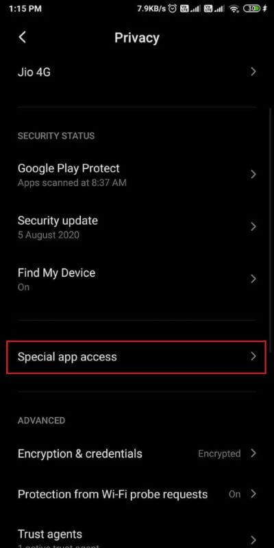 Tap-on-special-app-access.-512x1024-1 كيفية تعطيل تطبيقات بدء التشغيل التلقائي على Android
