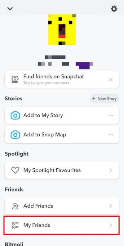 Tap-on-the-My-Friends-option.-519x1024-1 اكتشف عدد الأصدقاء الذين لديك على Snapchat