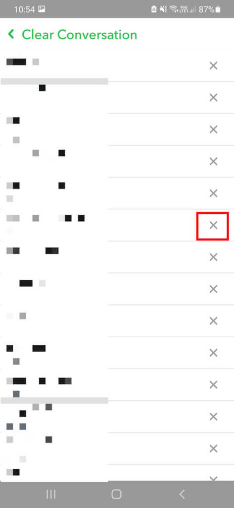 Tap-on-the-X-symbol-next-to-the-name-of-the-conversations-you-wish-to-delete-entirely-from-your-account.-473x1024-1 كيفية حذف الرسائل على Snapchat