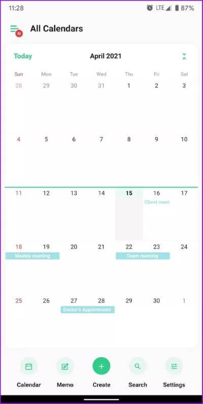 TimeTree-main-view_2021-04-16-153100_40dd5eab97016030a3870d712fd9ef0f أفضل 5 بدائل لتقويم Google Cal­en­dar لنظام Android