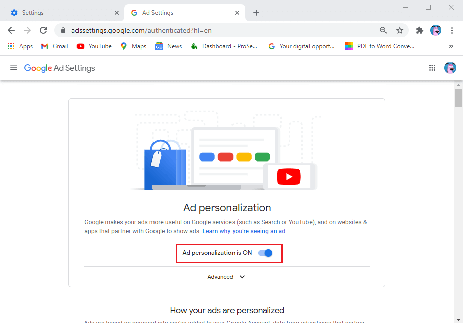 Turn-off-the-toggle-for-Ad-personalization 6 طرق للتخلص من الإعلانات على هاتف Android الخاص بك