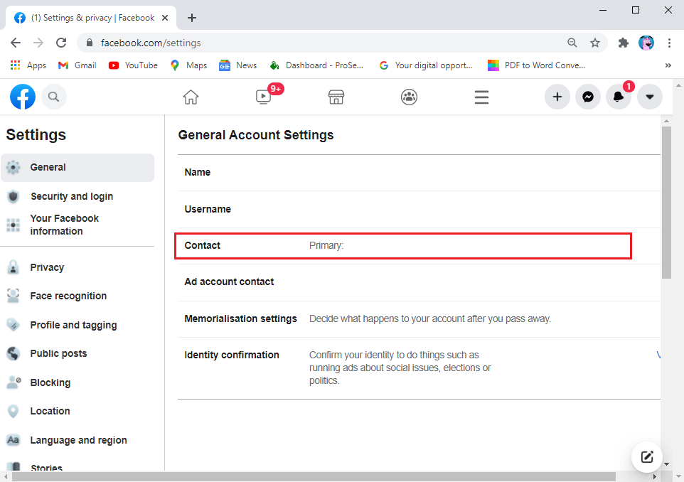 Under-General-settings-you-can-check-your-general-account-settings-whic كيفية التحقق من معرف البريد الإلكتروني المرتبط بحسابك على Facebook