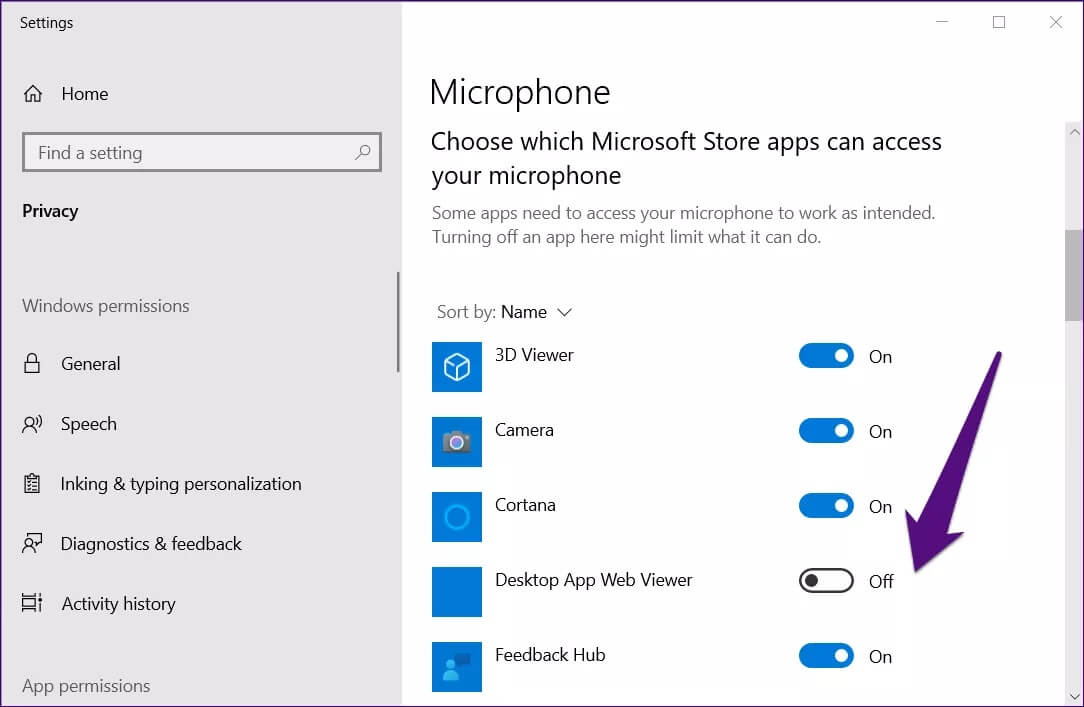 allow-apps-acccess-microphone-individual_4d470f76dc99e18ad75087b1b8410ea9 كيفية إصلاح مشكلات الميكروفون في Windows 10