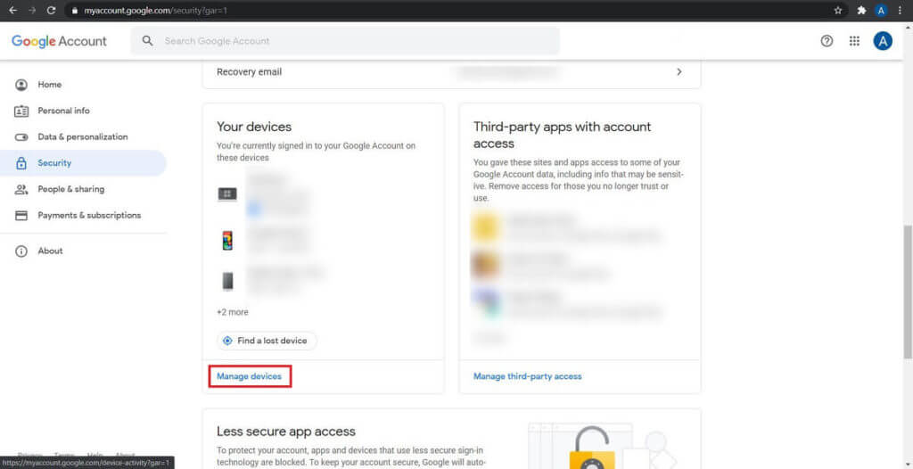 find-a-panel-that-says-‘Your-devices.-Tap-on-‘Manage-devices-to-open-the-list-of-devices-1024x526-1 كيفية إزالة حساب Google من جهاز Android الخاص بك