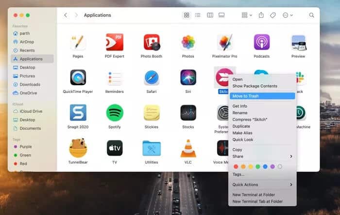 move-app-to-trash_935adec67b324b146ff212ec4c69054f أفضل 5 طرق للتخلص من خطأ إعادة توجيه بحث Yahoo على جهاز Mac