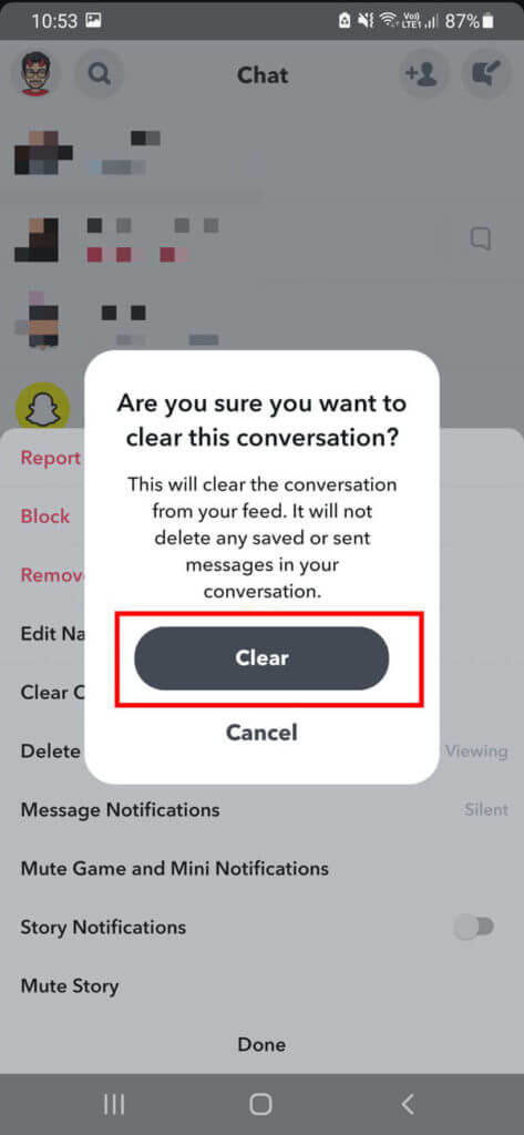 select-the-Clear-option-to-delete-the-entire-conversation-from-your-chat-window.-473x1024-1 كيفية حذف الرسائل على Snapchat
