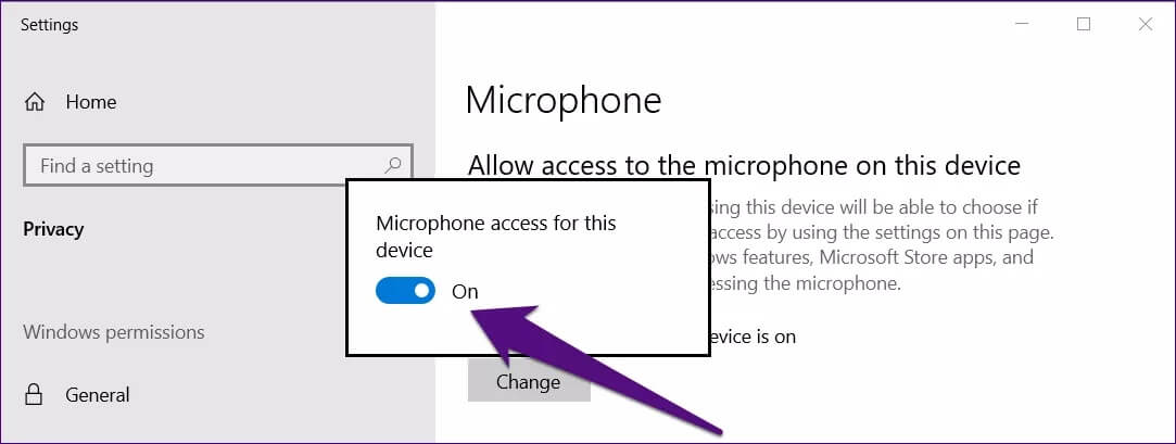 turn-on-microphone-access_4d470f76dc99e18ad75087b1b8410ea9 كيفية إصلاح مشكلات الميكروفون في Windows 10