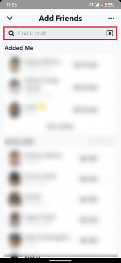 typing-the-users-name-in-the-‘Find-friends-search-bar-473x1024-1 ماذا يعني الانتظار على Snapchat؟