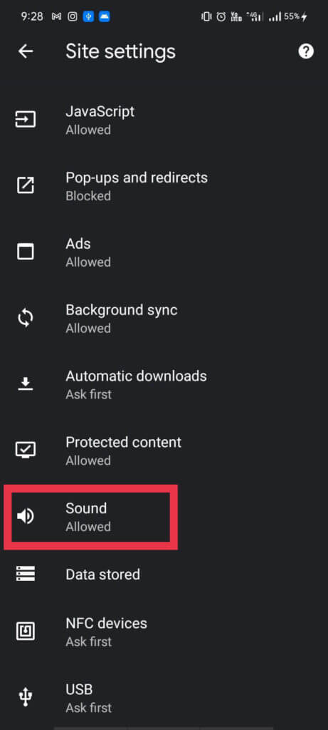 under-Site-settings-open-the-‘Sound-section-461x1024-1 كيفية تعطيل الصوت في Google Chrome (على Android)