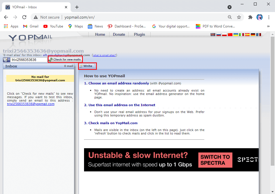you-can-easily-compose-new-mails-by-clicking-on-write-from-th كيفية إنشاء عناوين بريد إلكتروني مؤقتة باستخدام YOPmail