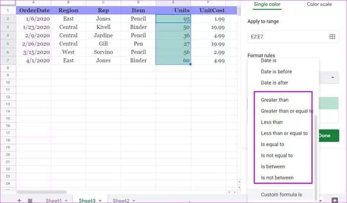 دليل لاستخدام التنسيق الشرطي في Google Sheets - %categories