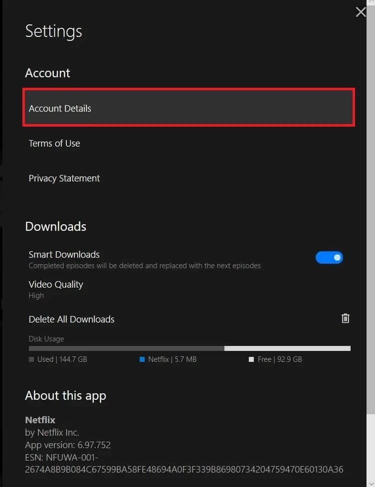Click-on-Account-Details كيفية تغيير جودة فيديو Netflix على جهاز الكمبيوتر الخاص بك