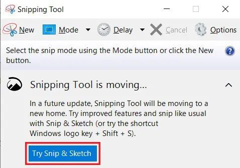 Click-on-Try-Snip-and-Sketch كيفية تحويل Word إلى JPEG
