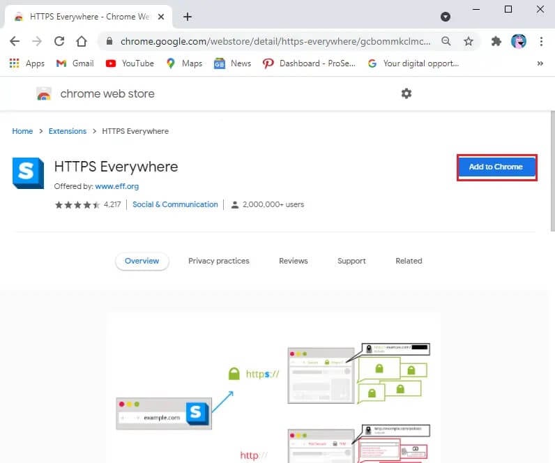 Click-on-add-to-chrome تمكين أو تعطيل التحذير غير الآمن في Google Chrome