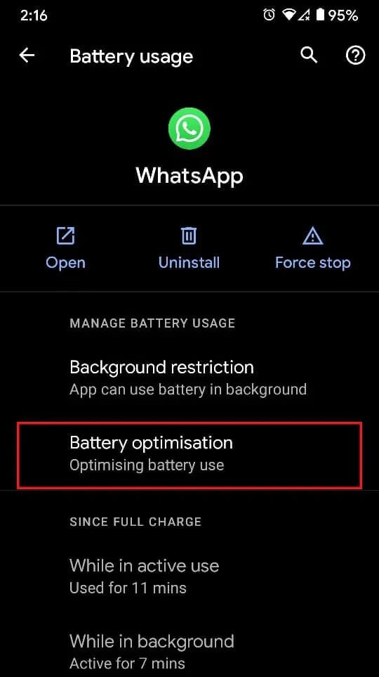 Click-on-battery-optimization كيفية إصلاح الشحن البطيء على Android