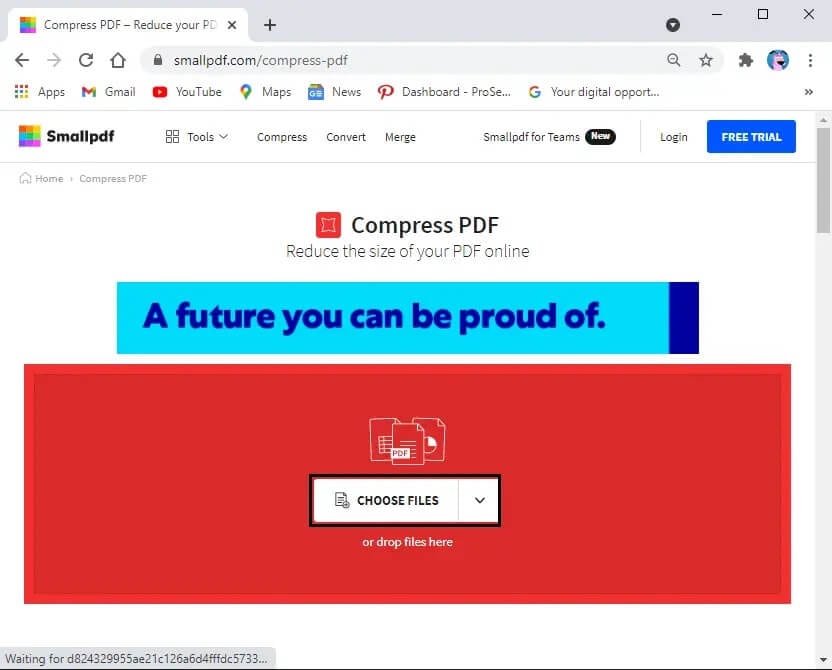 Click-on-choose-files-to-select-your-PDF-file-from-your-folders كيفية ضغط ملف PDF لتقليل حجم ملفه